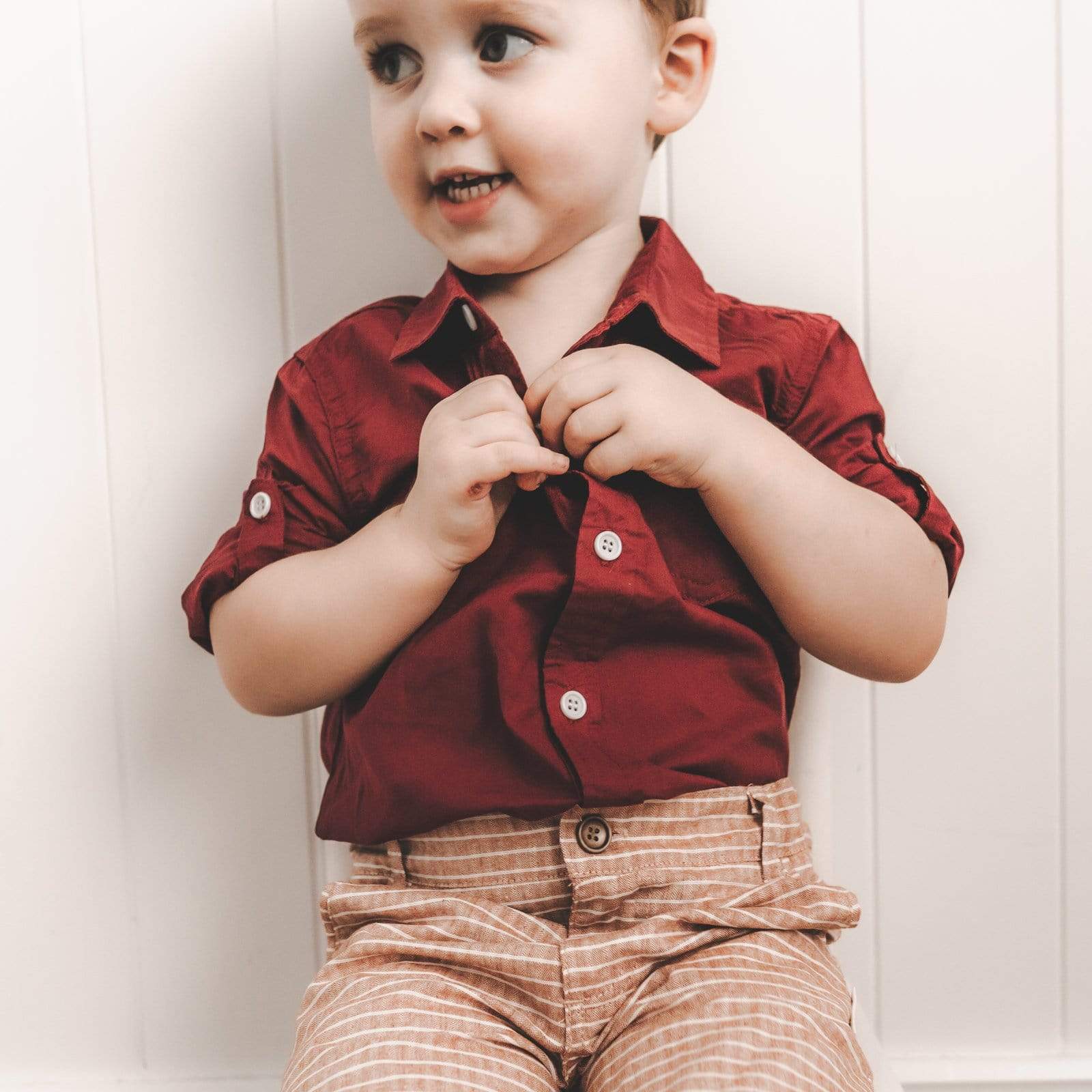 Baby boy maroon dress shirt clearance